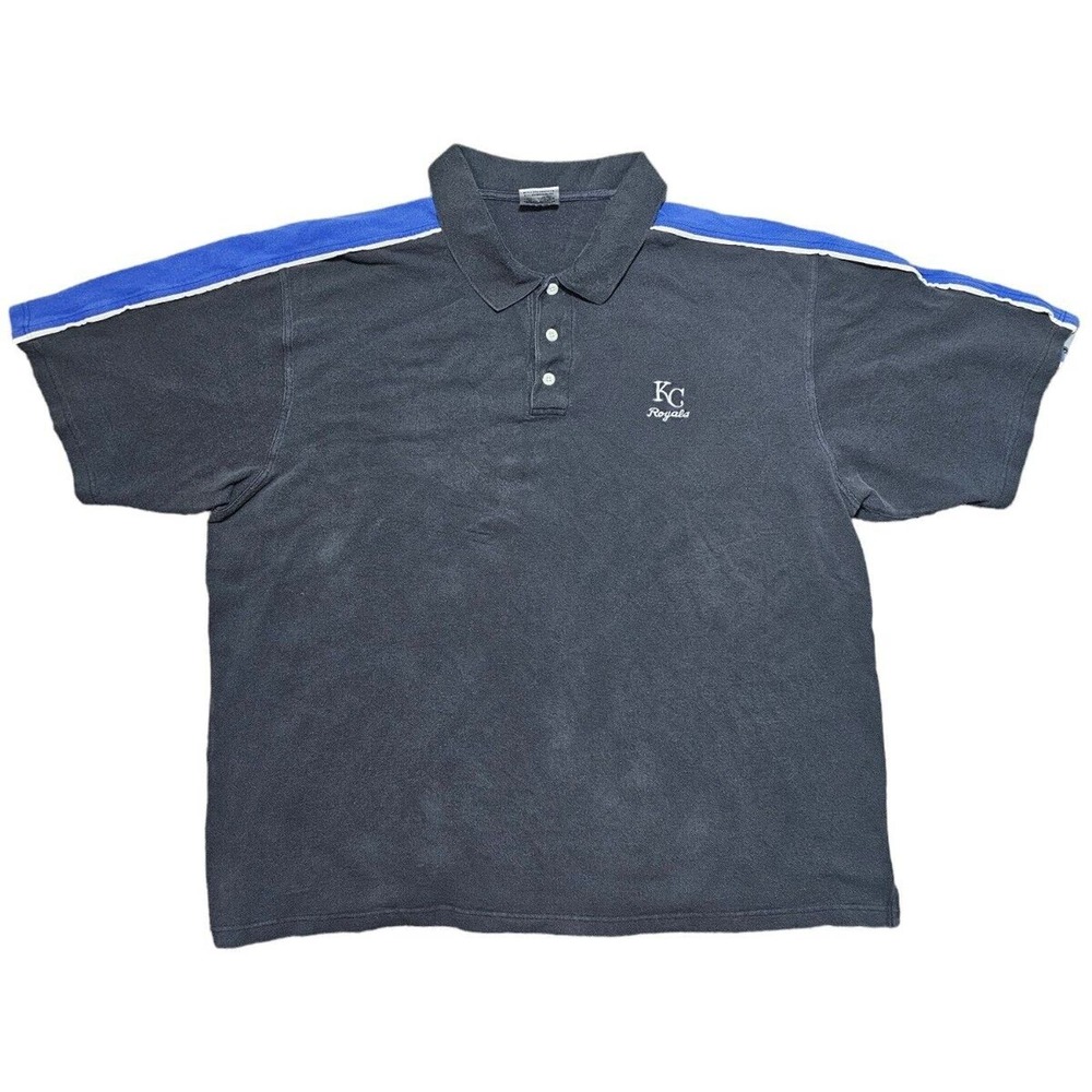 Vintage Kansas City Royals Men's Black Embroidered Polo Shirt Size XXXL 3XL